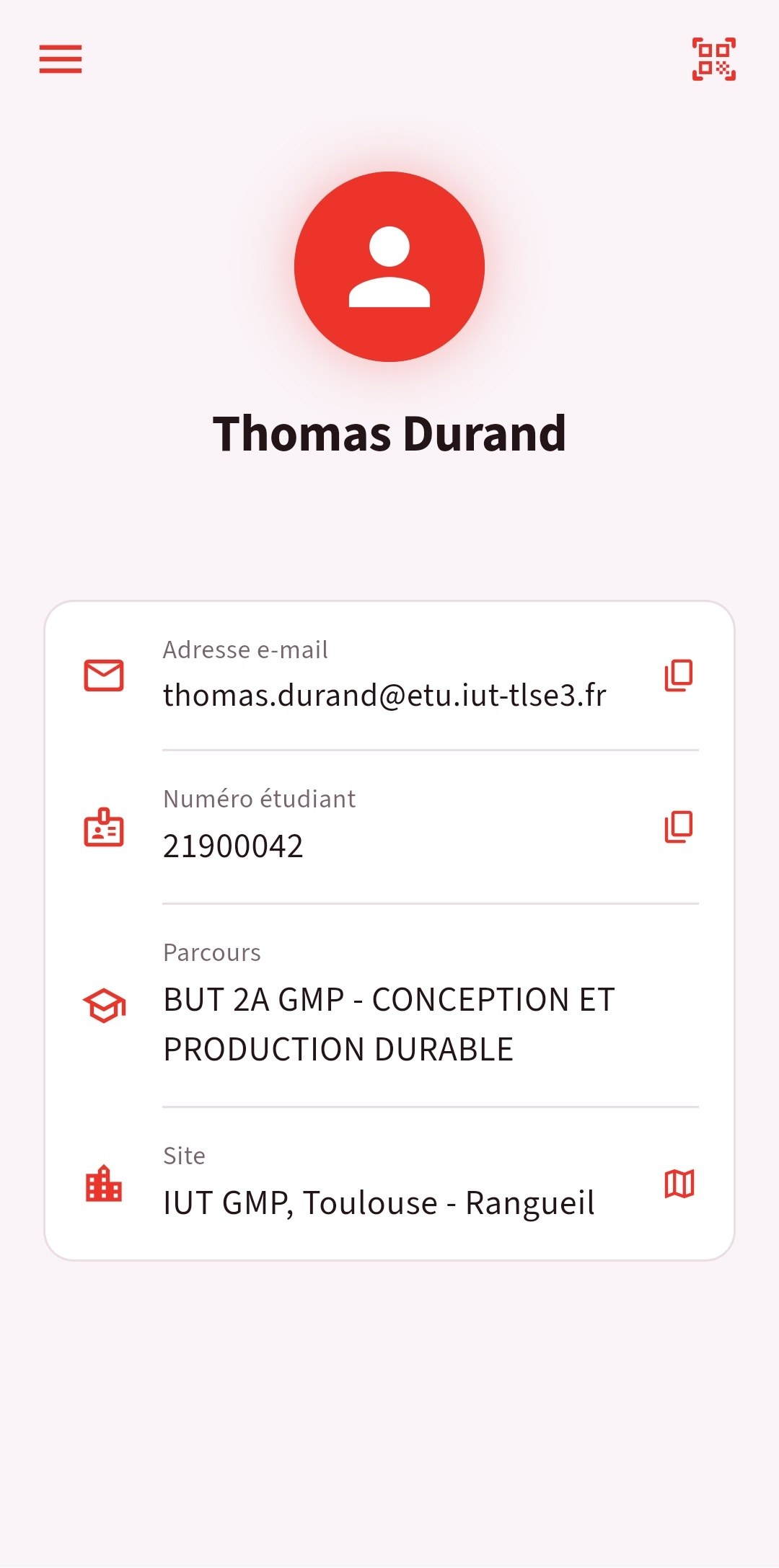 Accueil : le profil