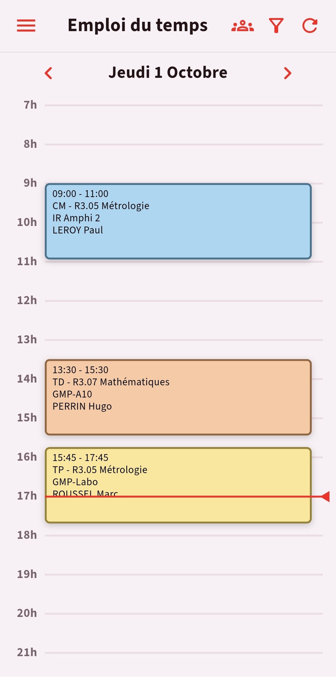 Emploi du temps