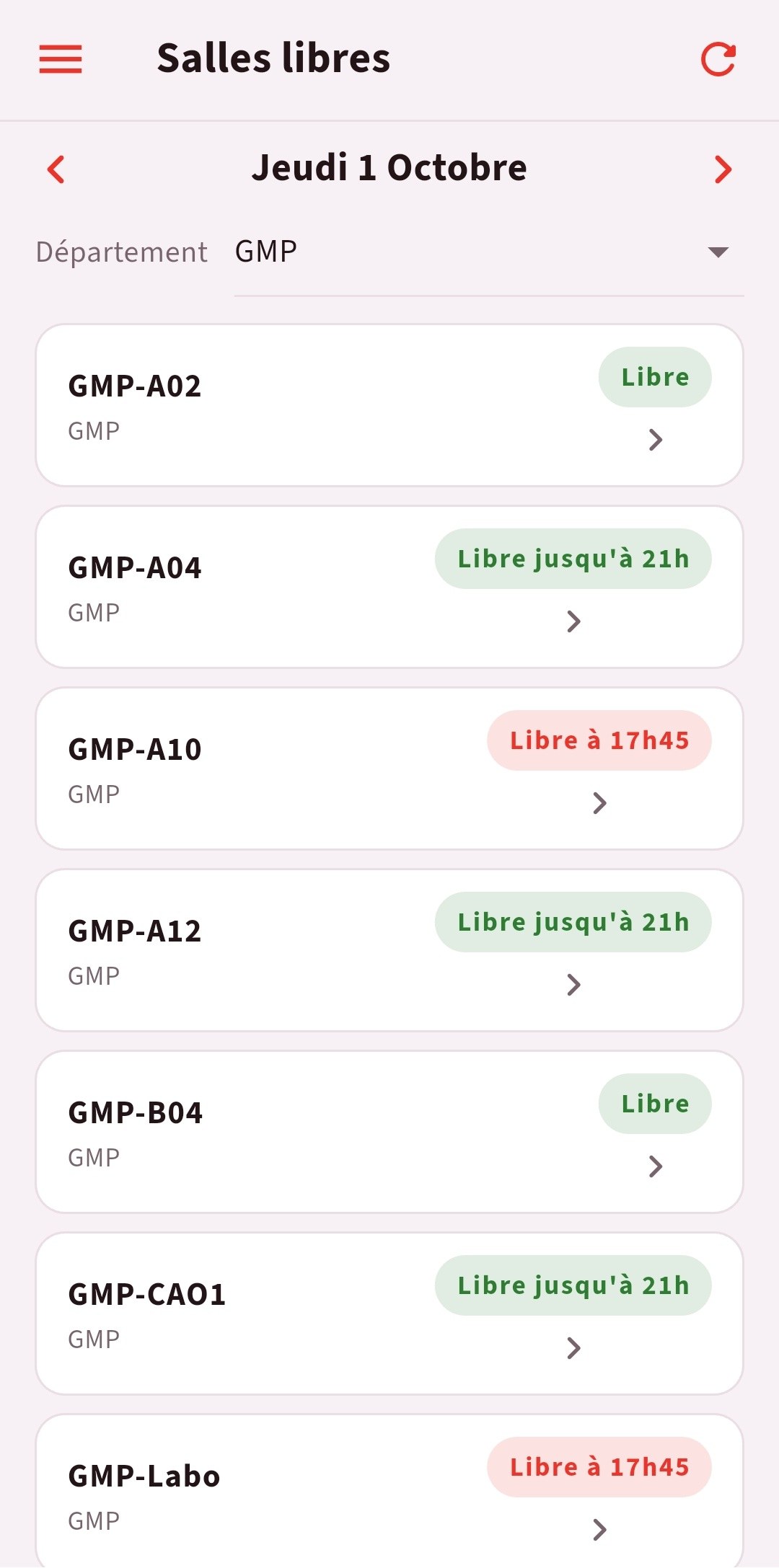 Salles libres