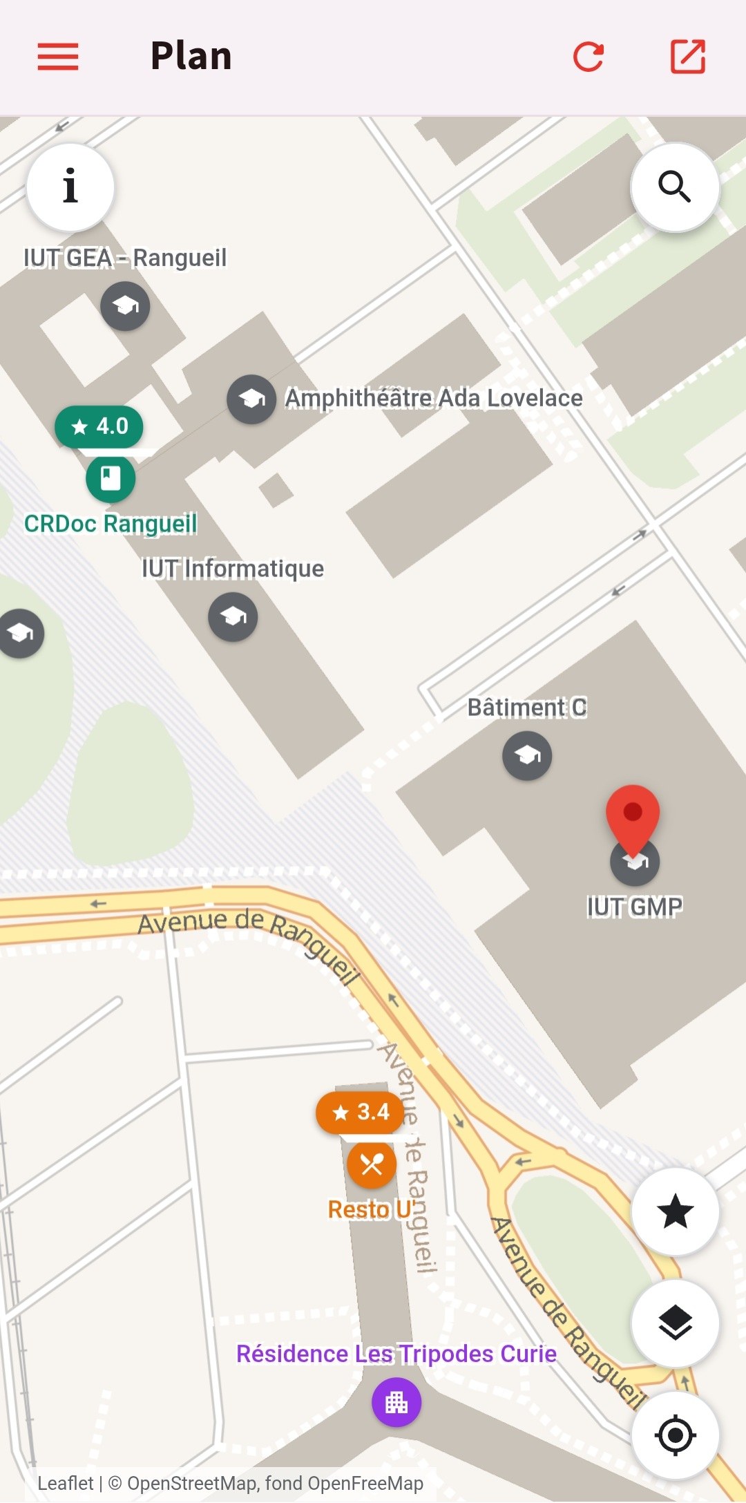 Plan du campus